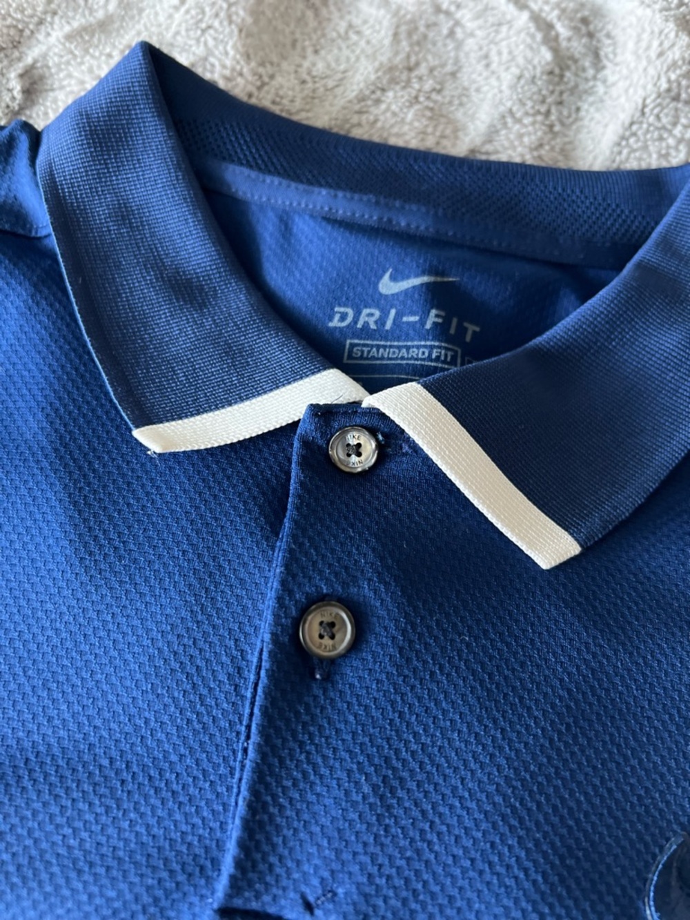Nike Men's Royal Blue Polo with White Collar Trim